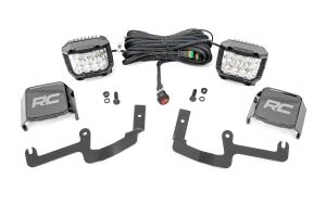 Rough Country LED Light Kit Ditch Mount 3" OSRAM Wide For 19-24 Chevy Silverado 1500 70845