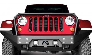 Fab Fours FMJ Front Full Width Winch Bumper with Grille Guard for 07-18 Jeep Wrangler JK, JKU JK07B18581