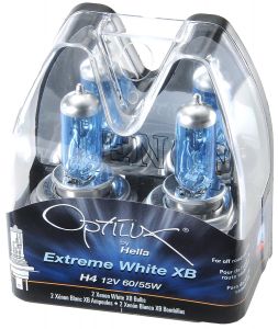 Hella Optilux by Extreme White H4/9003 12V 60/55W XB Bulb Twin Pack H71071352