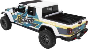 BESTOP EZ-Roll Soft Tonneau Cover (Black Twill) For 2020-25+ Jeep Gladiator JT 4 Door Models 1928017