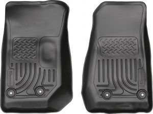 Husky Liners Front WeatherBeater Floor Liners in Black for 14-18 Jeep Wrangler JK, JKU 18041