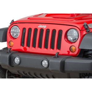 DV8 Offroad Black Mesh Grille Inserts for 07-18 Jeep Wrangler JK, JKU D-JP-190010-BK