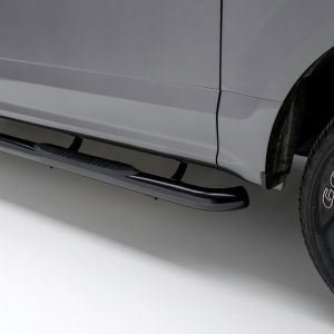 Aries Automotive 3" Round Side Bars In Semi Gloss Black For 2011-19 Jeep Grand Cherokee WK2 201008