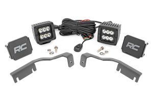 Rough Country LED Light Kit Ditch Mount 2" Black Pair Spot For 22-24 Nissan Frontier 71064