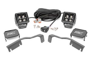 Rough Country LED Light Kit Ditch Mount 2" Black Pair Amber DRL For 22-24 Nissan Frontier 71067