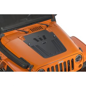 HyLine OffRoad Louvered Hood Panel for 07-12 Jeep Wrangler JK with Single Washer Nozzle 400500120-