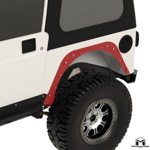 MetalCloak Rear Flare Mounting Plate, Pair Mod Cut for 97-06 Jeep Wrangler TJ 2411-