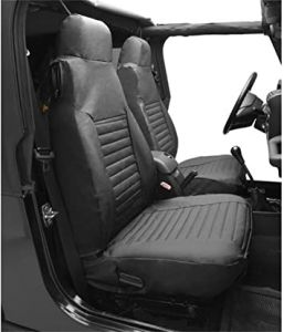 BESTOP Front High Back Bucket Seat Covers In Grey Denim For 1997-02 Jeep Wrangler TJ 2922609