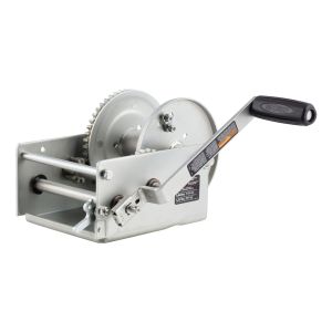 Curt Manufacturing Hand-Crank 2-Speed Winch, 3,800 lbs, 15.8:1 Low Gear Ratio, 9.6" Handle 29538