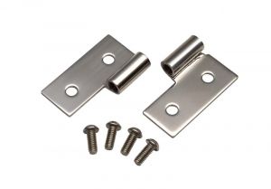 Kentrol Stainless Steel Lower Door Hinge Brackets For 1976-06 Jeep CJ & Wrangler YJ, TJ, Unlimited (Polished) 30407