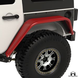 MetalCloak Overline Hi-Clearance Dovetailed & Removable Rear Flare, Wide Edition, Pair for 07-18 Jeep Wrangler JK, JKU 3427-