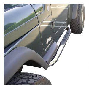 Aries Automotive 3" Round Side Bars In Chrome For 1987-06 Jeep Wrangler YJ & TJ Models 35600-2