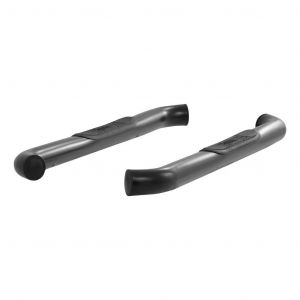 Aries Automotive 3" Round Side Bars In Semi Gloss Black For 2007-18 Jeep Wrangler JK 2 Door Models 35800