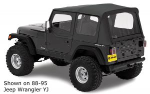 BESTOP Replace-A-Top With Door Skins & Clear Windows In Black Crush For 1986-87 Jeep Wrangler YJ Models 5111901