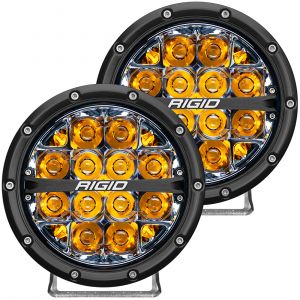 Rigid Industries 360-Series 6in LED Off-Road Spot Fog Lights, Amber - Pair 36201