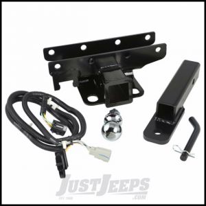 Outland 2" Receiver Hitch Kit With Wiring Harness, Draw Bar With Pin & 2" Chrome Trailer Ball For 2007-18 Jeep Wrangler JK 2 Door & Unlimited 4 Door Models 391158054