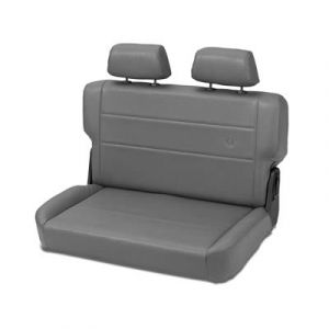 BESTOP TrailMax II Fold & Tumble Rear Bench Seat In Grey Denim For 1955-95 Jeep Wrangler YJ & CJ Series 3944009