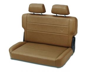BESTOP TrailMax II Fold & Tumble Rear Bench Seat In Spice Denim For 1955-95 Jeep Wrangler YJ & CJ Series 3944037