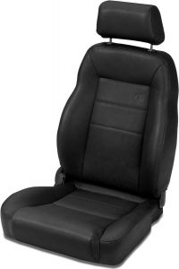 BESTOP TrailMax II Pro Front Reclining Passenger Seat In Black Denim For 1976-06 Jeep CJ Series, Wrangler YJ & Wrangler TJ Models 3945015