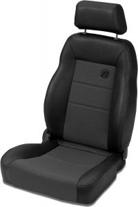 BESTOP TrailMax II Pro Front Reclining Passenger Seat With Fabric Front In Black Denim For 1976-06 Jeep CJ Series, Wrangler YJ & Wrangler TJ Models 3946015