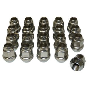 Crown Automotive Lug Nut Kt for 84-01 Jeep Cherokee, 86-92 Jeep Comanche, 87-17 Jeep Wrangler, 93-10 Jeep Grand Cherokee, 97-06 Jeep TJ, 02-12 Jeep Liberty, 06-10 Jeep Commander, 18 Jeep Wrangler JK 4006956K