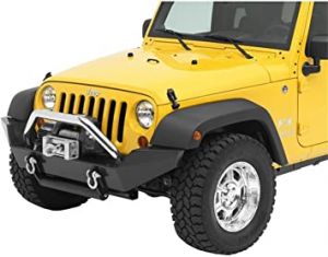 BESTOP HighRock 4X4 Tubular Grill Guard In Stainless Steel Finish For 2007-18 Jeep Wrangler JK 2 Door & Unlimited 4 Door Models 4291500