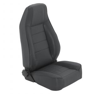 SmittyBilt Front Factory Style Reclining Seat In Black Denim For 1976+ Jeep CJ Series, Wrangler YJ & TJ Models 45015