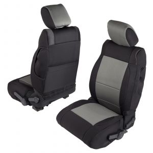 SmittyBilt Neoprene Front & Rear Seat Cover Kit in Black/Gray For 2007-12 Jeep Wrangler JK 2 Door Models 471422