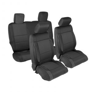 SmittyBilt Neoprene Front and Rear Seat Cover Kit In Black For 2013-18 Jeep Wrangler JK 471501