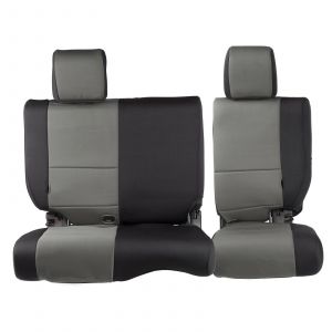 SmittyBilt Neoprene Front & Rear Seat Cover Kit in Black/Gray For 2008-12 Jeep Wrangler JK Unlimited 4 Door Models 471722
