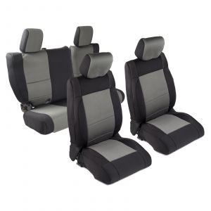 SmittyBilt Neoprene Front & Rear Seat Cover Kit in Black/Gray For 2007 Jeep Wrangler JK Unlimited 4 Door Models 471822