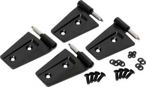 Kentrol Body Door Hinge Set Outer in Black Powder Coat For 2007-18 Jeep Wrangler JK 2 Door Models (4-Piece) 50575