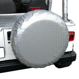 Vertically Driven Products Spare Tire Cover 27 - 29 In. Diamond Plate Silver For Universal Applications 50772921A