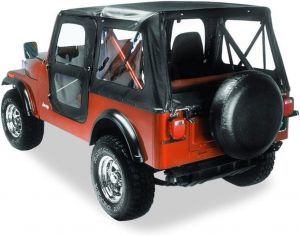 BESTOP Replace-A-Top Replacement Skin With Door Skins In Black For 1976-86 Jeep CJ7 5111801