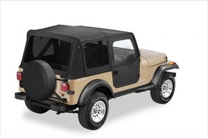 BESTOP Replace-A-Top With Half Door Skins & Tinted Rear Windows In Black Denim For 1988-95 Jeep Wrangler YJ Models 5112315