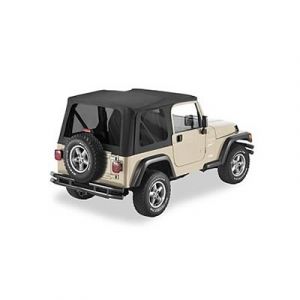 Pavement Ends Replay Replacement Top With Tinted Windows In Black Denim With Full Doors For 1997-06 Jeep Wrangler TJ 51148-15
