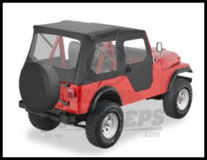 BESTOP Tigertop With 1 Piece Full Soft Doors In Black For 1955-75 Jeep CJ5 & 1951-62 M-38A1 51405-01