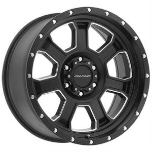 Pro Comp Series 43 Sledge, 20x9 Wheel with 5 on 5 Bolt Pattern - Satin Black and Milled Finish 5143-2973
