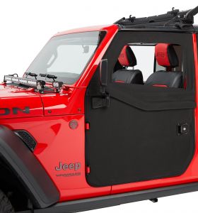 Bestop Front 2-Piece Fabric Doors For 2018+ Jeep Gladiator JT & Wrangler JL 2 Door & Unlimited 4 Door Models (Black Twill) 51750-17