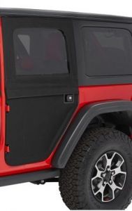 Bestop Rear 2-Piece Fabric Doors For 2018+ Jeep Gladiator JT & Wrangler JL 4 Door Models (Black Diamond) 51751-35