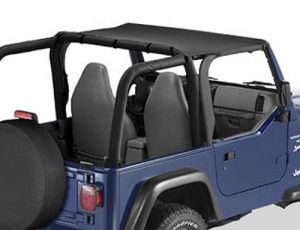 BESTOP Header Bikini Top In Black Denim For 1997-02 Jeep Wrangler TJ 5252515
