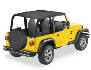 BESTOP Strapless Safari Bikini Top In Black Denim For 1997-02 Jeep Wrangler TJ 5253015