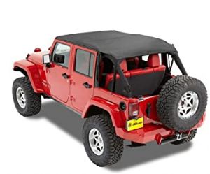 BESTOP Cable-Style Safari Bikini Top In Black Diamond For 2010-18 Jeep Wrangler JK Unlimited 4 Door Models 5259435