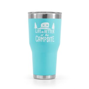 Camco Life is Better at the Campsite Tumbler - Cool Blue 30oz 53058