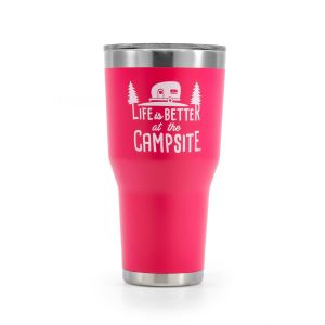 Camco Life is Better at the Campsite Tumbler - Coral Pink 30oz 53062
