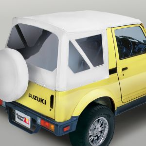 Rugged Ridge XHD Soft Top, White Denim, Clear Windows for 81-98 Suzuki Samurai 53721.52