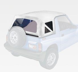 Rugged Ridge XHD Soft Top, White Denim, Clear for 88-94 Suzuki Sidekick/Geo Tracker 53722.52