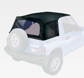 Rugged Ridge XHD Soft Top, Black Denim, Clear Windows for 95-98 Suzuki Sidekicks 53723.15
