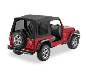 BESTOP Supertop Replacement Skin With Tinted Windows In Black Denim For 1997-06 Jeep Wrangler TJ Models 5562915