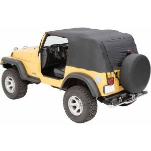 Pavement Ends Emergency Top Black Denim For 1992-85 Jeep Wrangler YJ (Fits With Full Doors) 56811-01